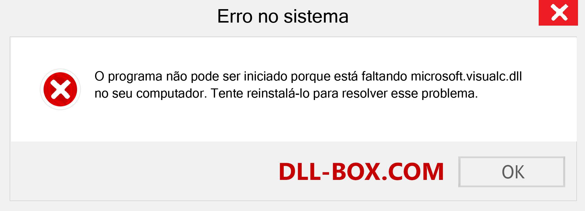 Arquivo microsoft.visualc.dll ausente ?. Download para Windows 7, 8, 10 - Correção de erro ausente microsoft.visualc dll no Windows, fotos, imagens